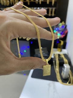 Grumet soldada 3 mm+Placa “O senhor é meu pastor…” - Diamonds Joias 