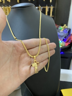 Kit cadeado dupla 2,5 mm+Cruz Jesus na internet