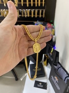 grumet 7 mm+pingente placa com cruz - comprar online