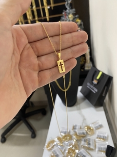 Cadeado 0,5 mm-60 cm+plaquinha (marcação ouro 18k no fecho) - comprar online