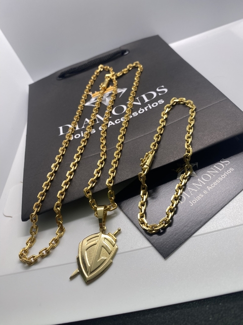 Cadeado 4 mm-60 cm+Escudo Fé