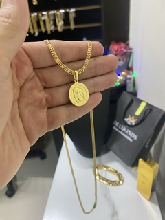 grumet soldada 3 mm-70 cm+Medalha Jesus Cristo - comprar online