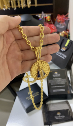 cadeado 6 mm-60 cm+Medalha Nossa Senhora cravejado na internet