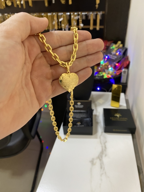 Cadeado 6 mm-50 cm+coração