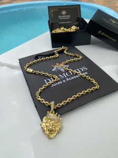 cadeado 5 mm-60 cm+Leão cravejado