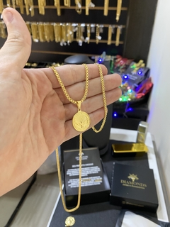 Cadeado dupla 2,5 mm+medalha Espírito Santo - comprar online