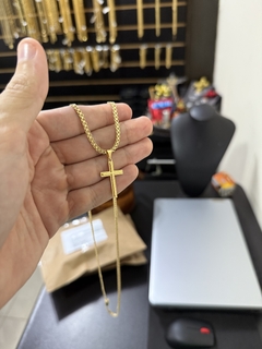 Cadeado dupla 2,5 mm+Cruz detalhada