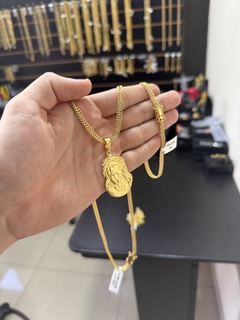 Grumet soldada 5 mm+Jesus Cristo ( ganhe uma pulseira de brinde)