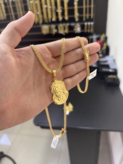 Grumet soldada 5 mm+Jesus Cristo ( ganhe uma pulseira de brinde) - comprar online