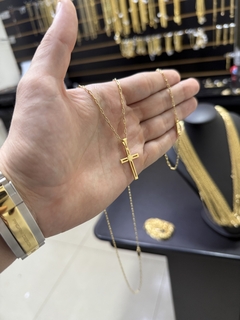 Kit Cartier 2 mm+Crucifixo (Pulseira de Brinde) na internet