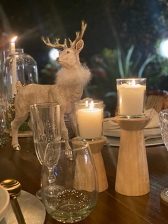 CANDELABRO PORTA VELAS DE MADERA EMMA