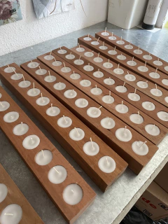 FUSTA DE MADERA PARA 10 VELAS