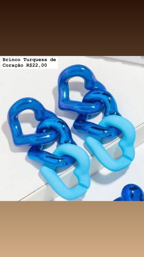 Brinco Turquesa de Coração