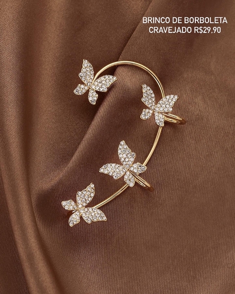 Brinco de Borboleta Cravejado R$29,90