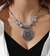 Colar Charme Azul e Prata - comprar online