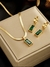 Conjunto de Colar e Brinco Esmeralda