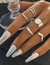 Conjunto de Anéis Prata