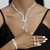 Conjunto de Colar, Pulseira e Brincos Prata