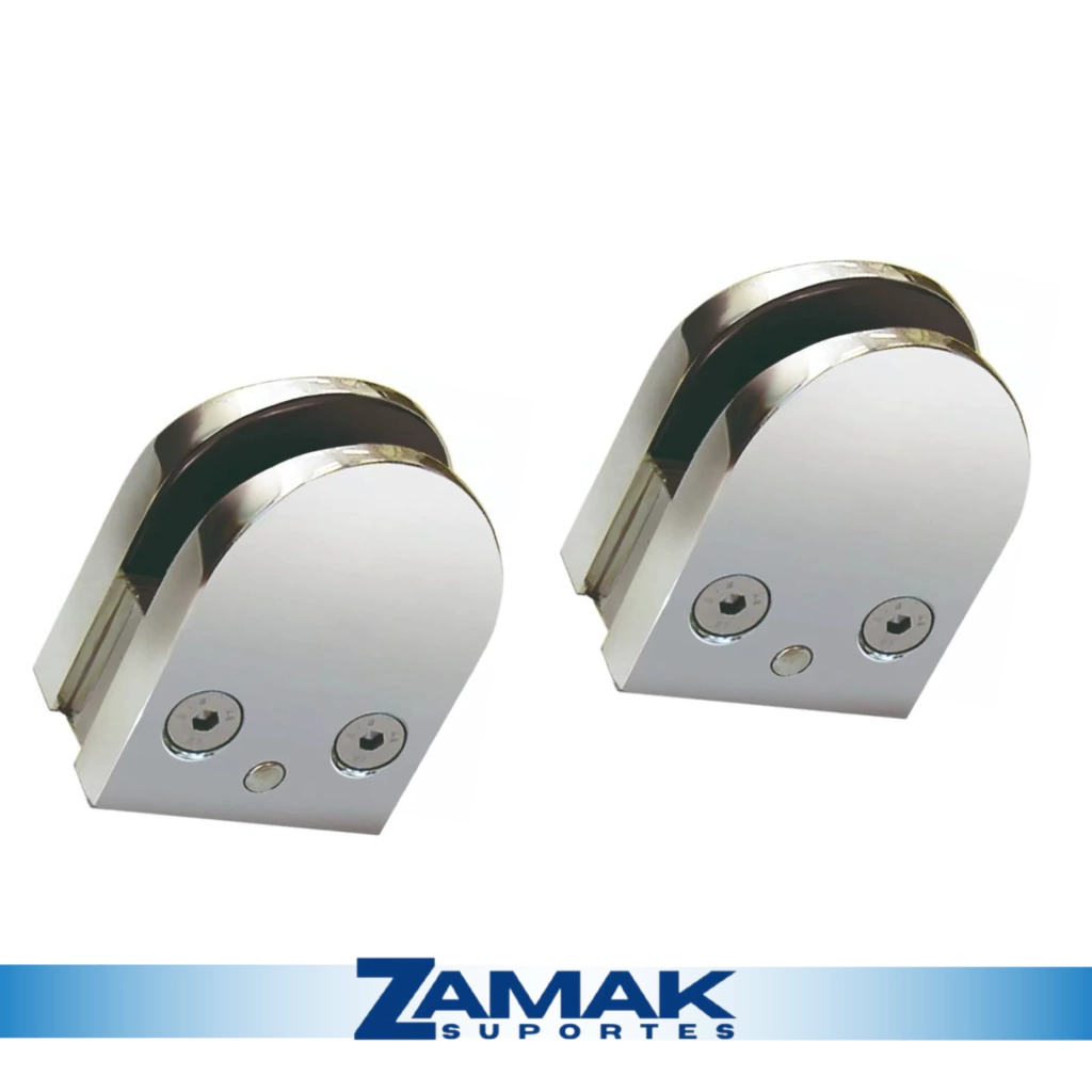 Presilha para Vidro Oval base Reta ( 2 Unidades)