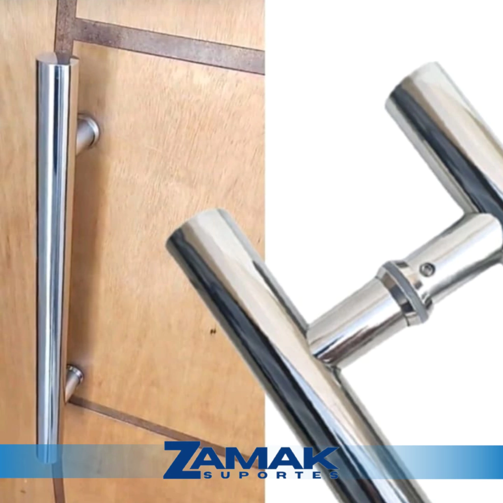 Puxador 45cm Tubular Aço Inox 304 Portas de Madeira