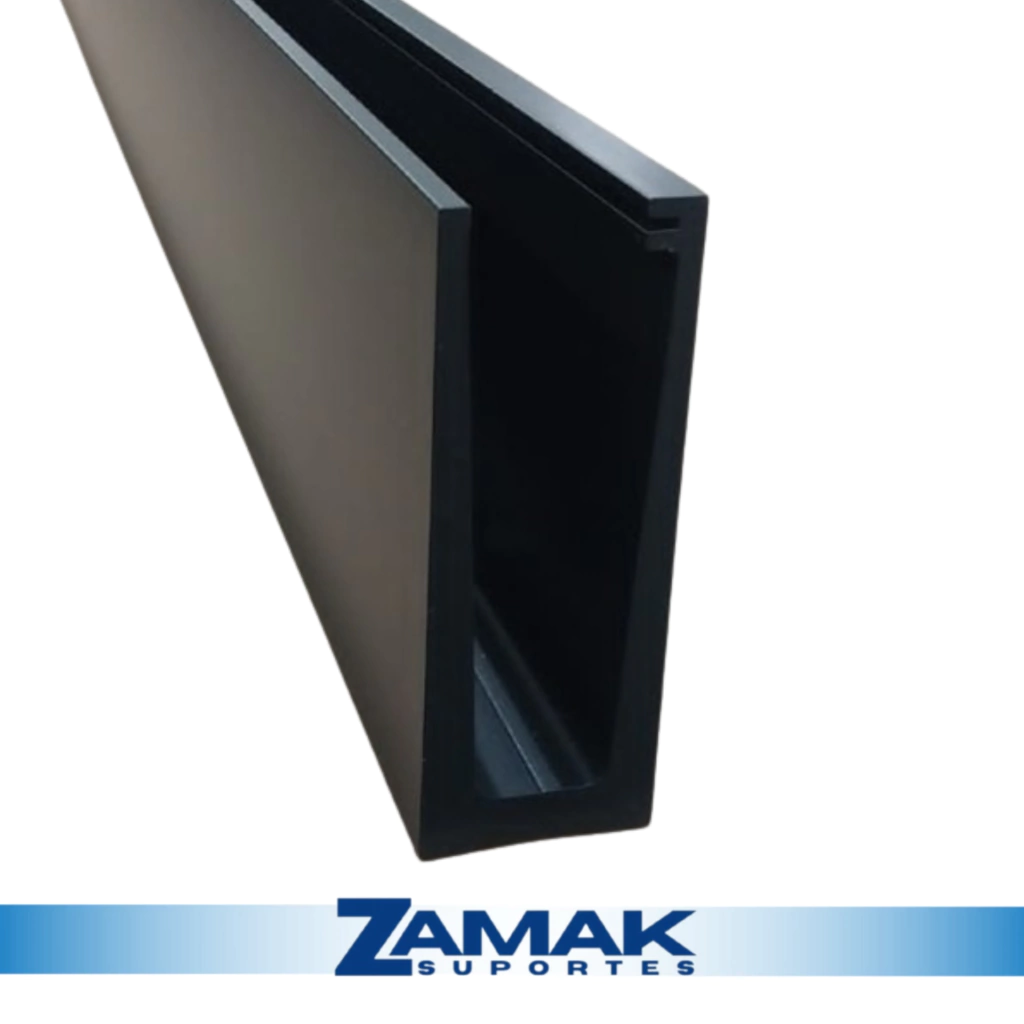 Perfil Sobrepor Infinity cor Preto para Guarda Corpo