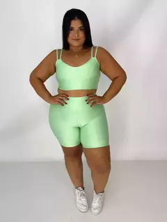 Conjunto Shorts Alça Dupla Maça Verde Plus na internet