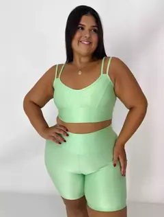 Conjunto Shorts Alça Dupla Maça Verde Plus - comprar online