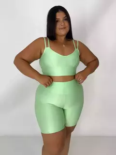 Conjunto Shorts Alça Dupla Maça Verde Plus - loja online