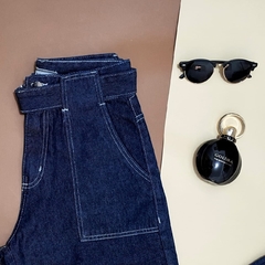 Calça Jeans Mom Bolso Passante Feminina Byunna