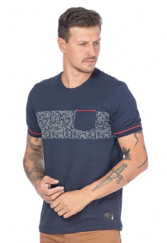 Camiseta Masculina Estampa Com Folhagens BGO