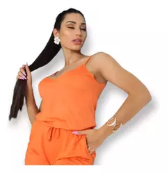 Regata Suede com Alça ajustável Blusa Feminina Corte à Láser - comprar online