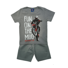 Conjunto Verão Infantil Masculino Menino Moto
