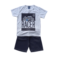 Conjunto Verão Infantil Masculino Menino Moto