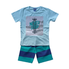 Conjunto Verão Infantil Masculino Menino Never Stop