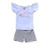 Conjunto Com Blusa E Shorts Tileesul Branco Coração
