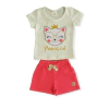 Conjunto Com Blusa E Shorts Cacau Kids Princess Cat