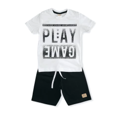 Conjunto Com Camiseta E Bermuda Cacau Kids Play Game