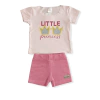 Conjunto Com Blusa E Shorts Cacau Kids Little Princess 