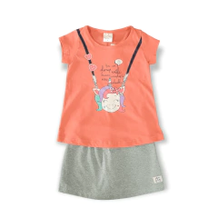 Conjunto Com Blusa E Shorts Saia Cacau Kids