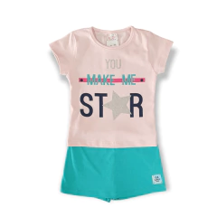 Conjunto Com Blusa E Shorts Saia Cacau Kids 