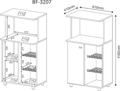 Balcão Fruteira Organizador Tecnomobili BF3207 0001 - Fênix Comércio Varejista Ltda
