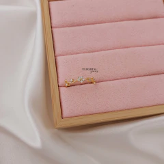 Anel Regulável Flor Zircônia Folheado á Ouro - comprar online