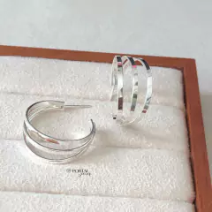 Argola M Linhas Folheada á Prata na internet