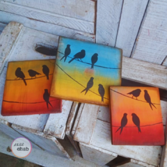 Trio Pássaros Silhuetas - comprar online