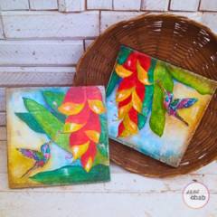 Quadro Beija-flor Helicônia 02