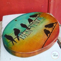Placa Bem-vindos Pássaros - comprar online