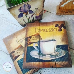 Trio Quadrinhos Café - Atelie Chab - Produtos exclusivos com design e elegância
