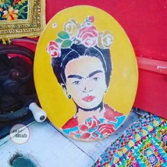 Medalhões de Madeira para Parede- Frida Amarelo - comprar online