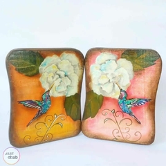 Quadrinho Beija-Flor Rosa - Atelie Chab - Produtos exclusivos com design e elegância