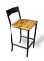 Banqueta industrial encosto, madeira maciça teca, encosto aço, ferro e madeira 70cm para balcão, mesa alta, área gourmet